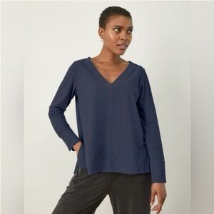 ADAY Something Tailored Shirt Navy Blue Size XL